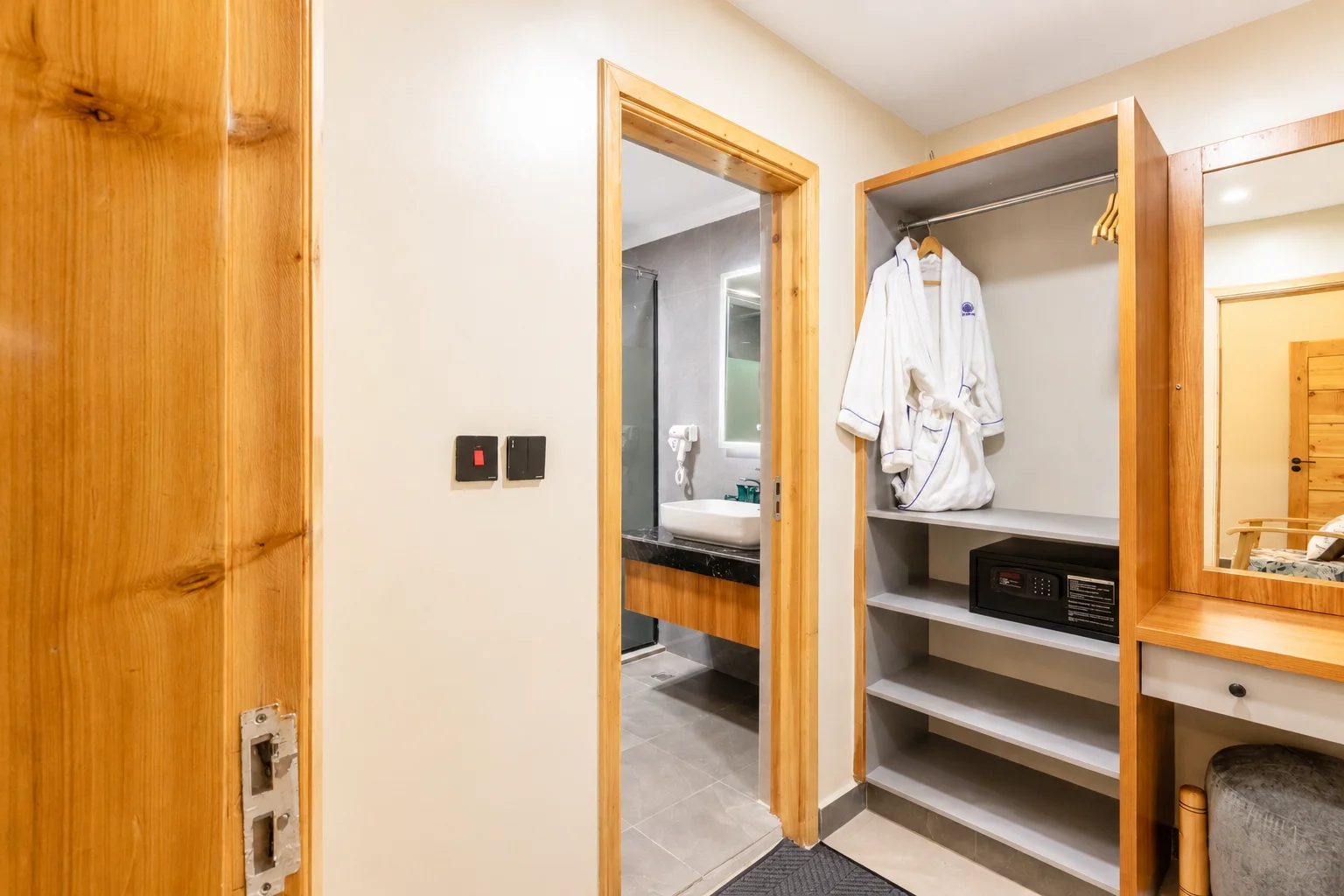 One Bedroom Extra Closet and safe