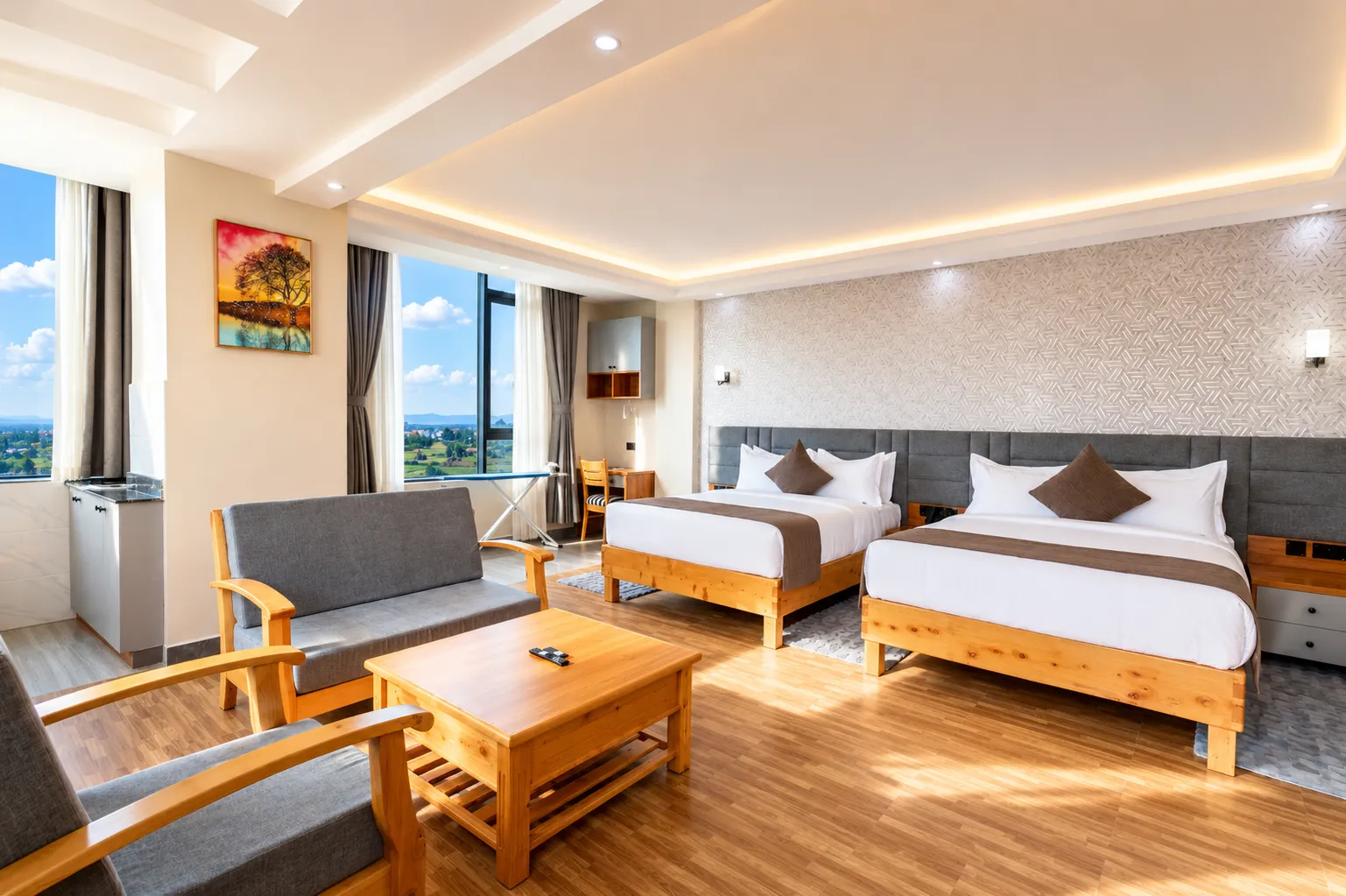 deluxe Twin Room at the Nickolee Hotel 2